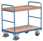 Variofit Polcos kocsi, 250 kg-ig, 2 polc, 1 emelt élű, 99 x 126 x 80 cm, kék