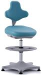 Bimossa Labster 9101 műhelyszék lábtartóval, siklóval, műbőr, zöld/szürke