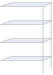 Schulte Design Andras fém polcállvány, hozzáépíthető, 250 x 150 x 40 cm, 1 600 kg, 4 polccal, horganyzott