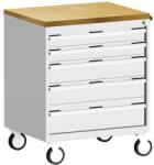 bott Cubio mobil fiókos szekrény, 99 x 80 x 65 cm, 5 fiókos, multiplex, szürke-szürke