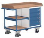 Cordes Műhelykocsi polccal és 4 fiókkal, 95, 5 x 122 x 64 cm, kék