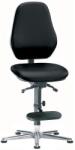 Bimossa Munkahelyi antisztatikus ESD szék Bimos Basic 9159E siklóval, lábtartóval, műbőr, magas háttámla, fekete