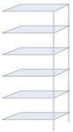 Schulte Design Ogmios fém polcállvány, hozzáépíthető, 250 x 100 x 40 cm, 1700 kg, 6 polc, 250 kg/polc, horganyzott