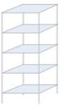 Schulte Design Ogmios fém polcállvány, alapkivitel, 200 x 75 x 50 cm, 1300 kg, 5 polc, 150 kg/polc, horganyzott