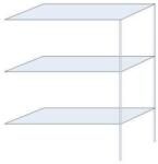 Schulte Design Andras fém polcállvány, hozzáépíthető, 200 x 150 x 60 cm, 1 200 kg, 3 polccal, horganyzott