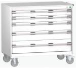 bott Cubio mobil komód, 99 x 105 x 65 cm, 5 fiókos, linóleum, szürke-szürke