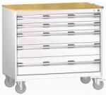 bott Cubio mobil fiókos szekrény, 99 x 105 x 65 cm, 5 fiókos, multiplex, szürke-szürke