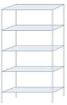 Schulte Design Ogmios fém polcállvány, alapkivitel, 200 x 100 x 30 cm, 1300 kg, 5 polc, 150 kg/polc, horganyzott