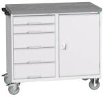 bott Karbantartó fiókos kocsi Bott Verso, 98 x 105 x 60 cm, 5 fiókos, szekrény, linóleum, szürke-szürke