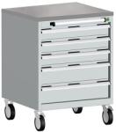 bott Cubio mobil komód, 89 x 65 x 65 cm, 5 fiókos, linóleum, szürke-szürke