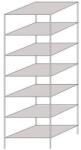 Schulte Design Hathor fém polcállvány, kétoldalú, alapkivitel, 230 x 75 x 60 cm, 1 100 kg, 7 polc, világosszürke