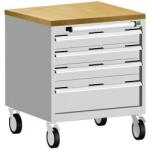 bott Cubio mobil fiókos szekrény, 79 x 65 x 65 cm, 4 fiókos, multiplex, szürke-szürke