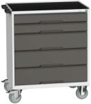 bott Verso mobil íróasztal fiókokkal, 96, 5 x 80 x 55 cm, 5 fiókos, matt, szürke-antracit - manutan - 639 128 Ft