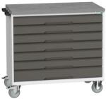 bott Verso mobil íróasztal fiókokkal, 98 x 105 x 60 cm, 7 fiók, linóleum, szürke-antracit