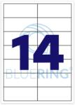 BLUERING Etikett címke, 105x42, 4mm, 100 lap, 14 címke/lap Bluering® (BRET119) - web24