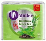 Müller Toalettpapír 4 rétegű kistekercses 100% cellulóz 100 lap/tekercs 24 tekercs/csomag Bambusz Müller Fehér Tea (42604) - web24