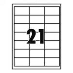  Etikett címke, 63, 5x38, 1mm, 100 lap, 21 címke/lap (8546) - web24