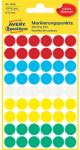 Avery Etikett címke, o12mm, jelölésre, 5 klf. szín 54 címke/ív, 5 ív/doboz, Avery vegyes (3088) - web24
