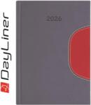 Dayliner Határidőnapló Memphis A5 napi, fehér lapokkal szürke-piros Dayliner 2026 (DL6AG-MEFA5NA-SP) - web24