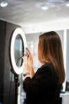 Rio Beauty LED körlámpa, 45cm átmérő, dimmelhető, hideg-meleg fény, sminkeléshez, vlogoláshoz, állítható állvánnyal (RL18)