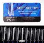  Soft Gél Tip 500db-os / 10 méret Long Coffin (19654)