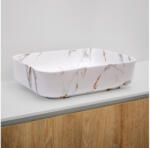 RIHO W031006M00 márványmintás kerámia mosdó, szögletes 50x39x13cm Matt fehér