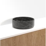 RIHO W031005M01 márványmintás kerámia mosdó, kerek 34, 6x11, 4cm Matt fekete