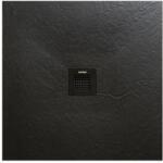 AREZZO design design SOLIDSoft zuhanytálca 90x90 cm, FEKETE, színazonos lefolyóval (2 doboz) - AR-9090B (AR-9090B)