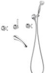 Bugnatese 18COCR Bugnatese Old'800 Fal alatti váltós kádcsaptelep kifolyóval és zuhanyszettel fehér-króm színben