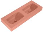 AREZZO design design MABEL DUO öntöttmárvány falra szerelhető dupla mosdó 120 cm, terra pink - AR-168892 (AR-168892)