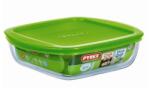 Pyrex COOK&STORE szögl. sütőtál+műa. fedő 20x17 cm 1l