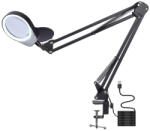 Timeless Tools Asztalra szerelhető, 2 lencsés LED-es nagyító - fekete