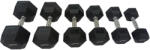 S-Sport Hatszögletű gumis Hex kézisúlyzó 20 kg