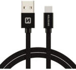 SWISSTEN Type-C adatkábel textil bevonattal - 300cm