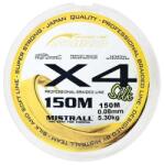 MISTRALL Fir textil Mistrall X4 150 m, culoare galben fluo 0.08 mm (MX4150)