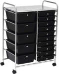 Timeless Tools Gurulós tárolókocsi 15 fiókos - fekete