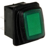  Vízálló kapcsoló zöld leddel - 12/24V - 10A - IP65