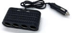  Szivargyújtó elosztó 4-es + 2 USB aljzat + 1 Type-C 12/24V - max. 120W