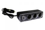  Szivargyújtó elosztó - univerzális - hármas - AE-WF0096USB
