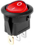 AMIO kétállású kerek kapcsoló - piros - 12V/24V