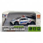  Fém rendõrautó, el. , hang+fény, hátrahúzós, ajtónyitós, 2 szín, 15x7 cm dob. Gombel