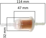  Papír benzinszűrő -114 x 32 mm - Ø 7mm