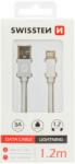 SWISSTEN Lightning adatkábel - 3A - 120cm - ezüst/fehér
