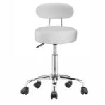 Timeless Tools Háttámlás, kerek kozmetikai szék - fehér