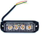  4LED-es stroboszkóp - sárga - 12-24V W13891