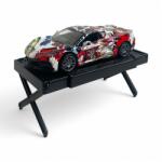  Fém lemez autó, hátrahúzós, ajtónyitós, 3 szín, Graffiti, 15x7 cm dob