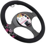 Bottari My Star - kormányvédő, 37-39cm, fekete, pink csillagvirág mintás