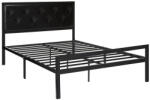 Timeless Tools Hanna fém ágykeret ajándék ágyráccsal - fekete - 180x200cm