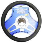  Műbőr kormányvédő - 36-38cm - fekete - KV-HB27515-BK