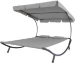 Timeless Tools Kétszemélyes napozóágy árnyékolóval, szürke
